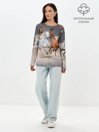 Лонгслив женский. Хлопок / Табун