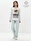 Лонгслив женский. Хлопок / Horse racing