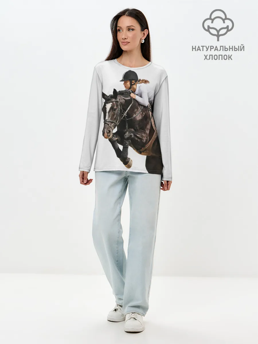 Лонгслив женский. Хлопок / Наездница