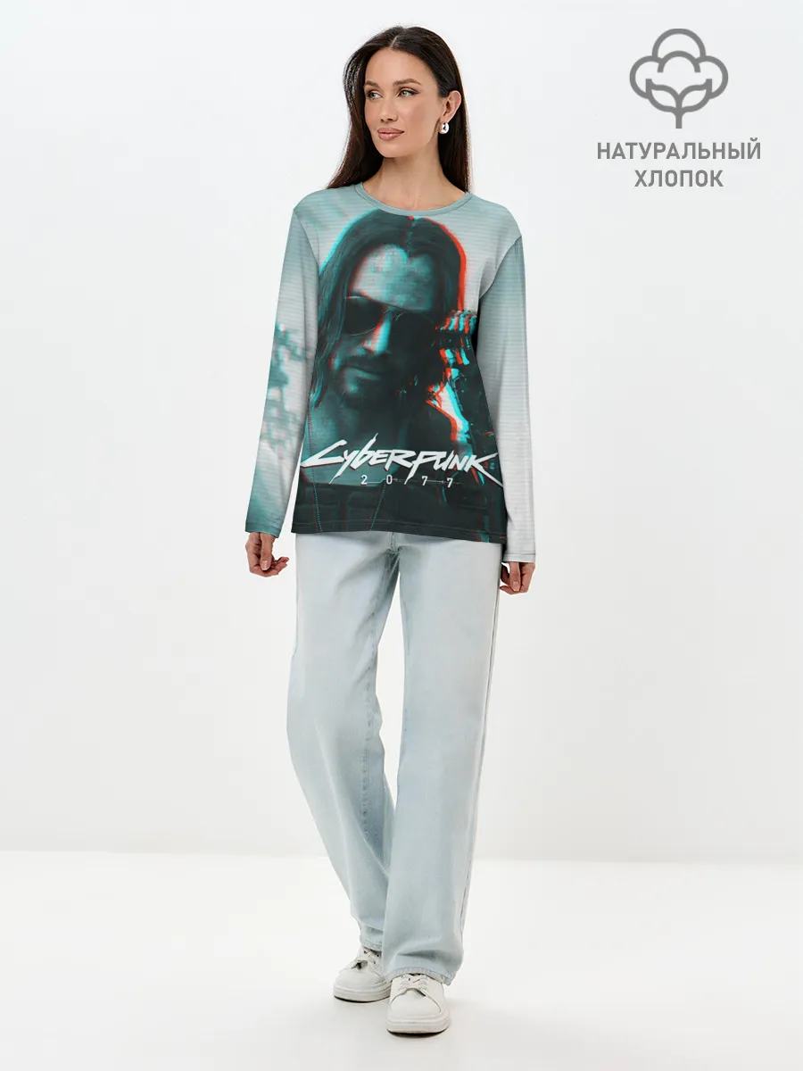 Лонгслив женский. Хлопок / Cyberpunk 2077
