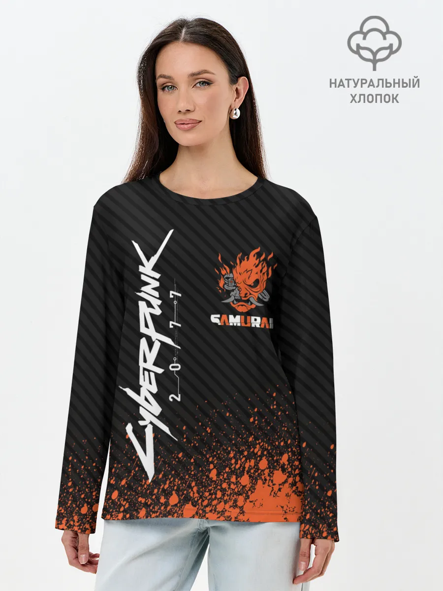 Лонгслив женский. Хлопок / Cyberpunk 2077
