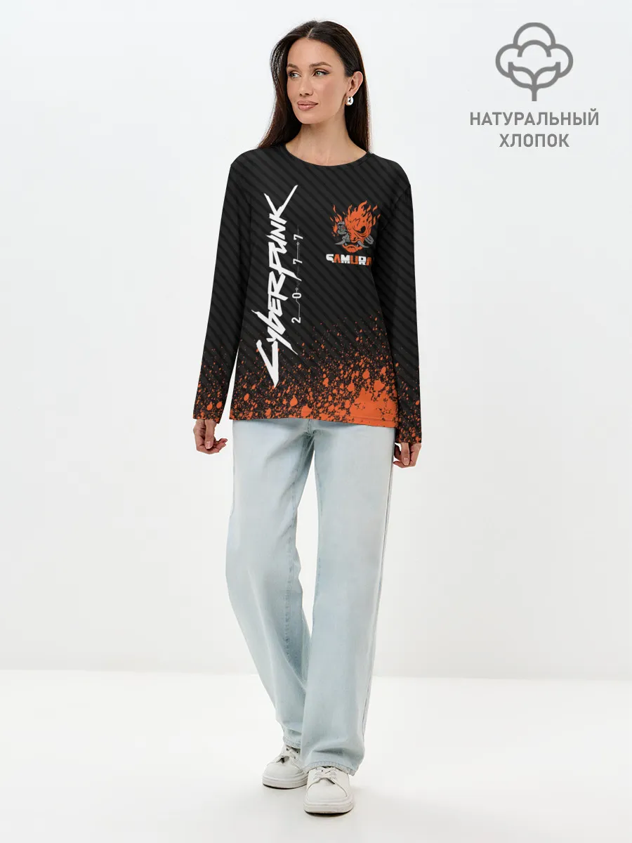 Лонгслив женский. Хлопок / Cyberpunk 2077