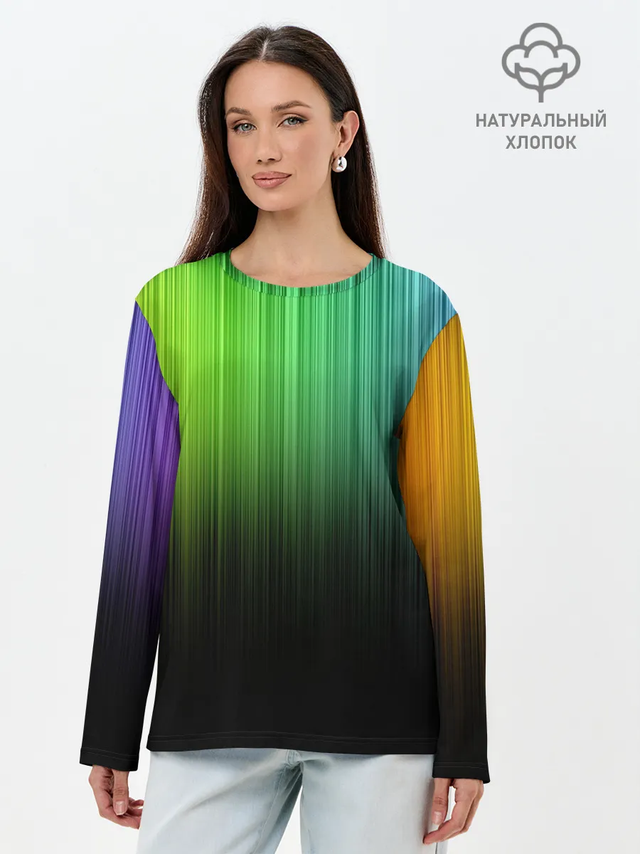 Лонгслив женский. Хлопок / Неоновый Свет