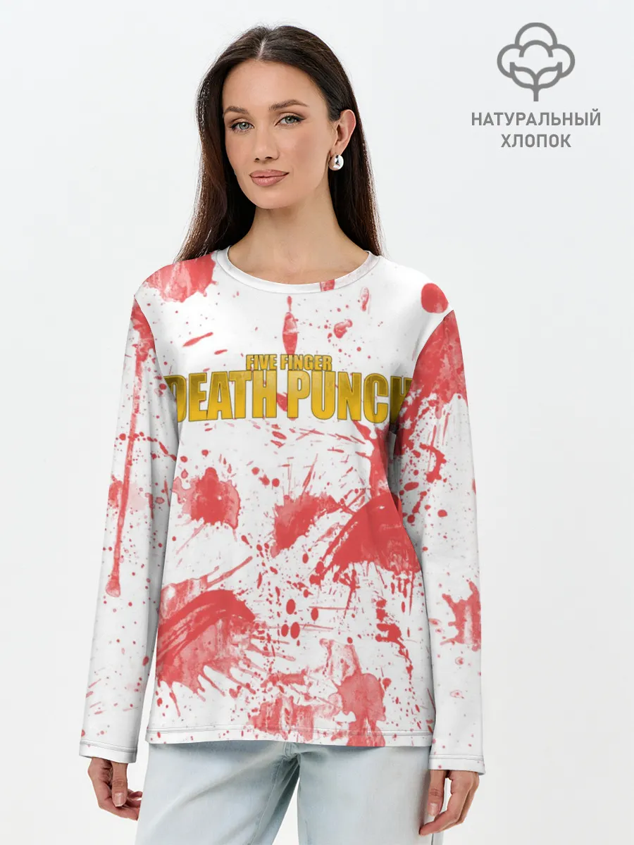 Лонгслив женский. Хлопок / Красня кровь