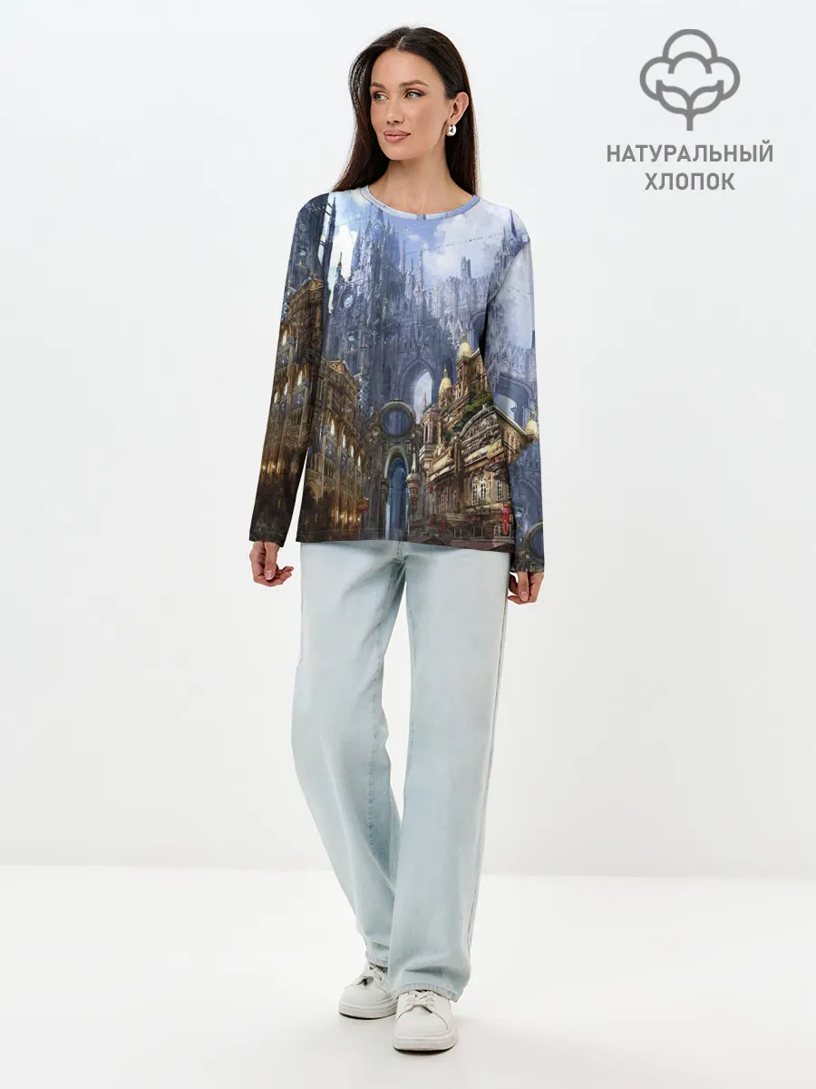 Лонгслив женский. Хлопок / Древний город