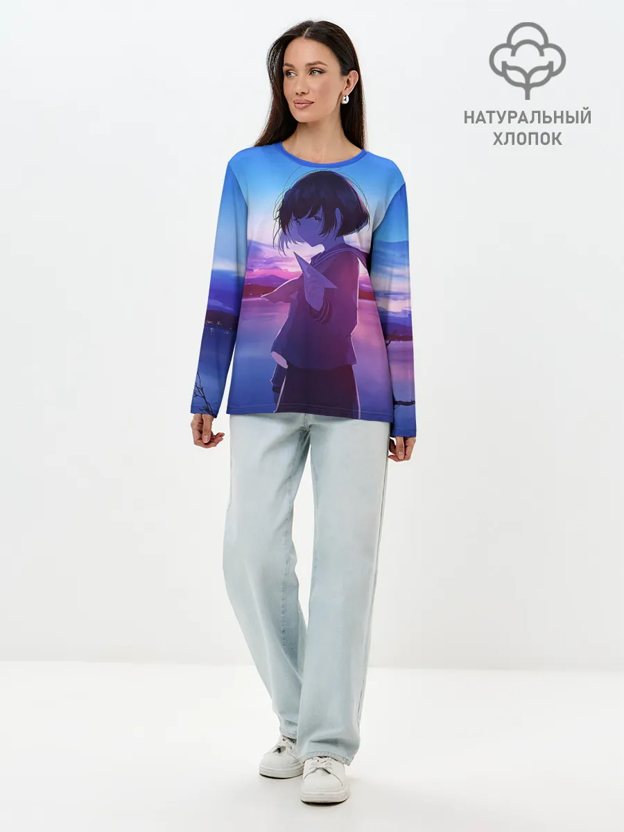 Лонгслив женский. Хлопок / Anime Sunset