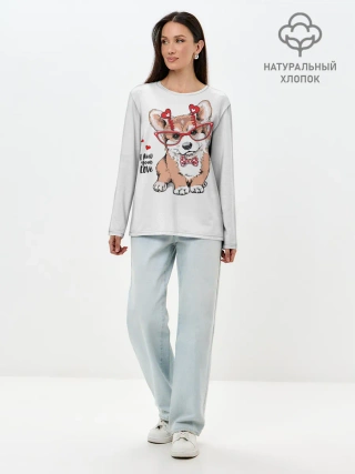 Лонгслив женский. Хлопок / I need your love