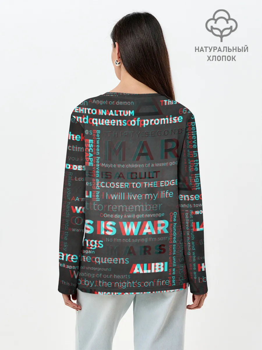 Лонгслив женский. Хлопок / 30 SECONDS TO MARS