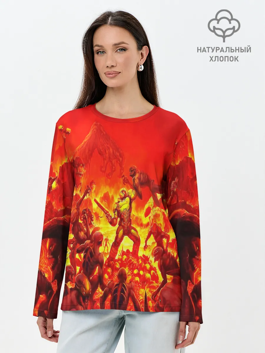Лонгслив женский. Хлопок / DOOM