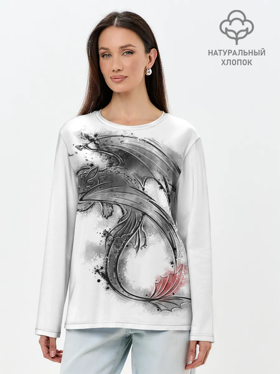 Лонгслив женский. Хлопок / Беззубик
