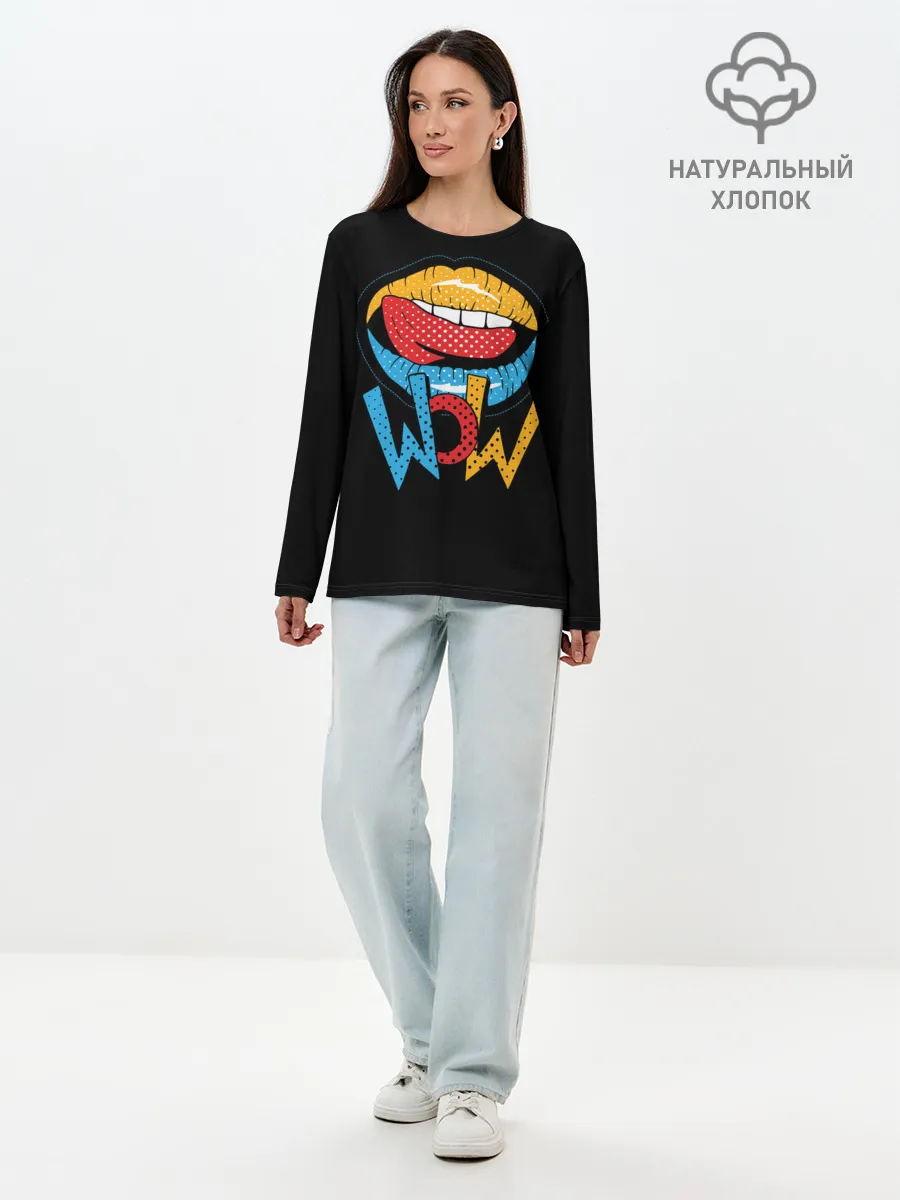 Лонгслив женский. Хлопок / Wow
