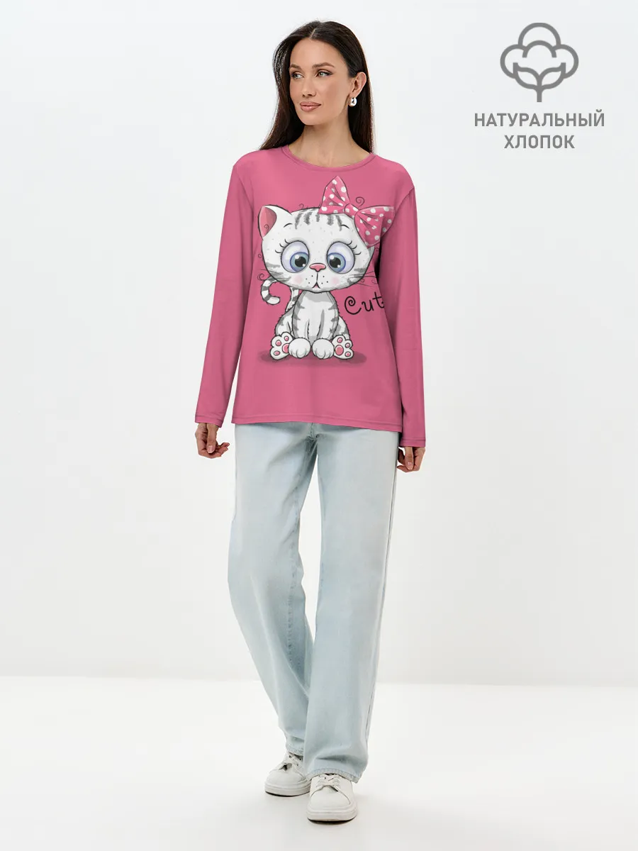 Лонгслив женский. Хлопок / Cute