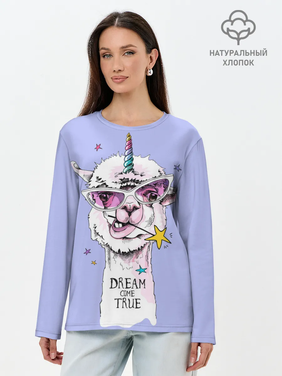 Лонгслив женский. Хлопок / Dream come true