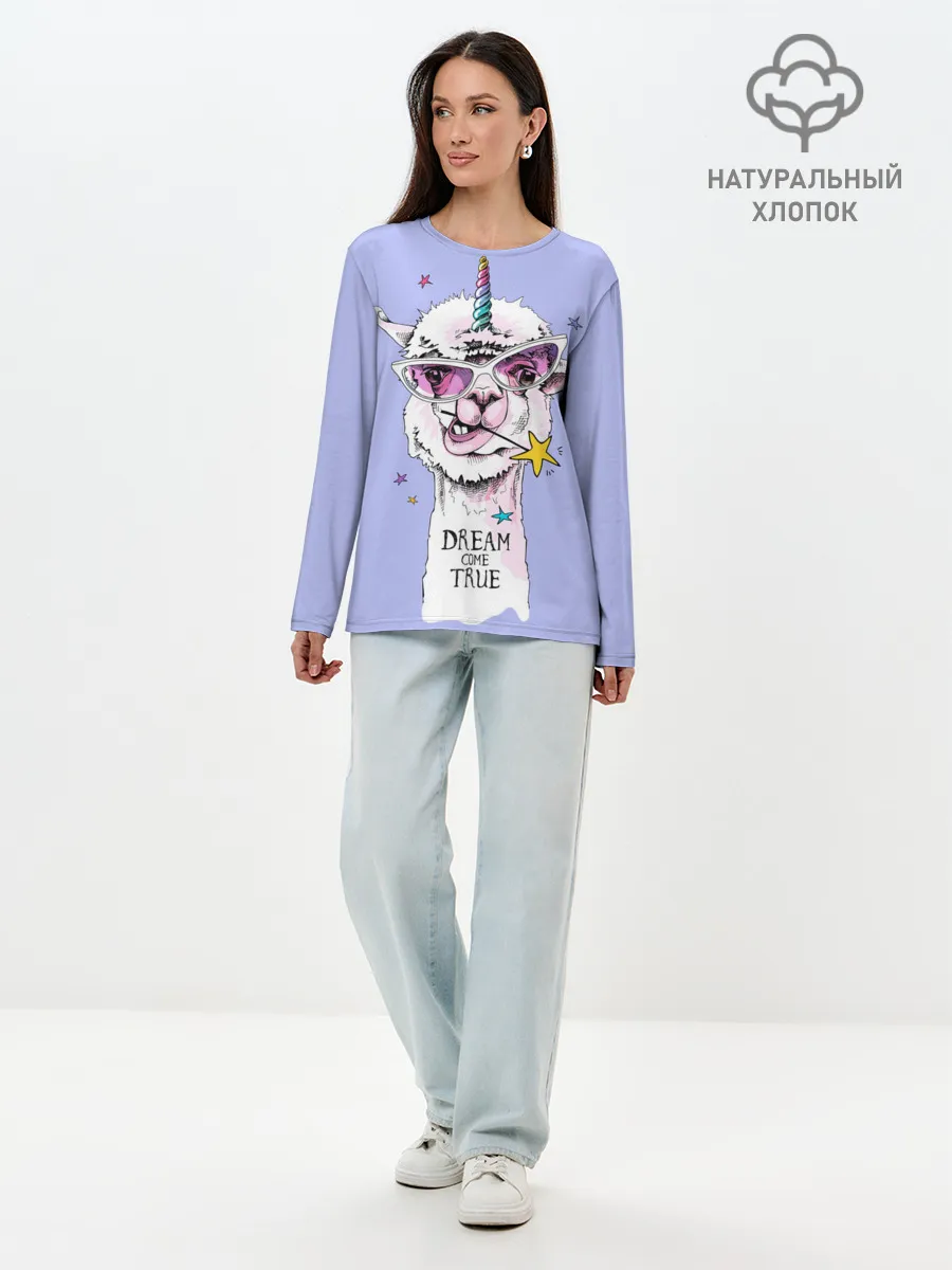 Лонгслив женский. Хлопок / Dream come true