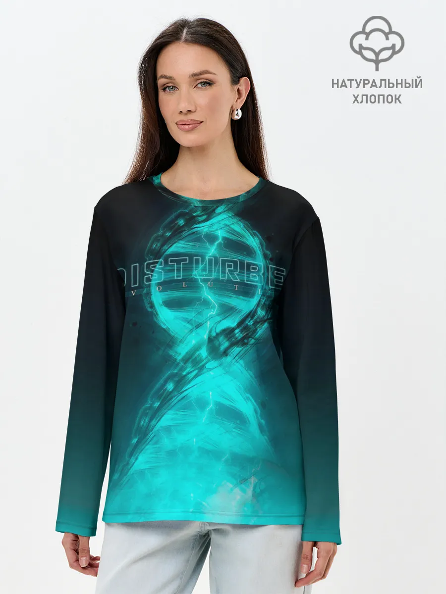 Лонгслив женский. Хлопок / Disturbed. Evolution