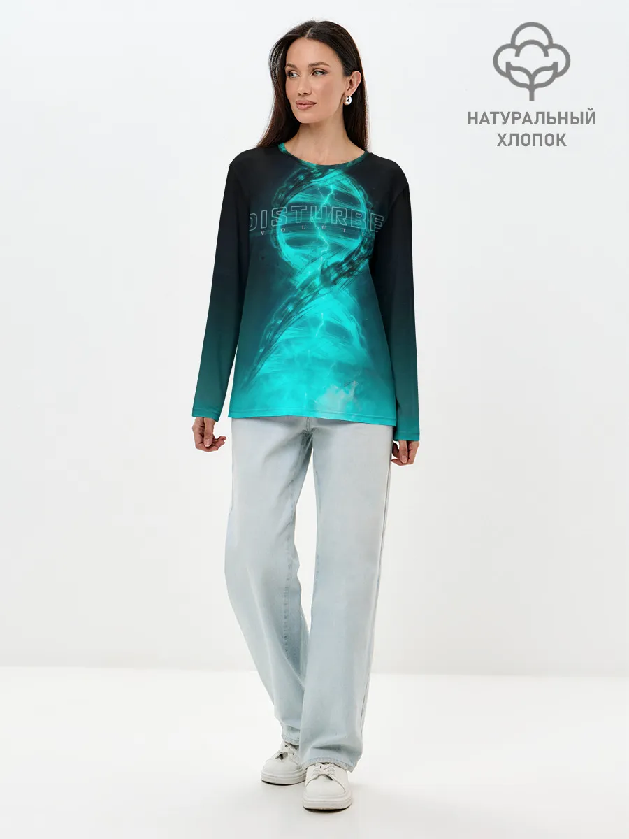 Лонгслив женский. Хлопок / Disturbed. Evolution