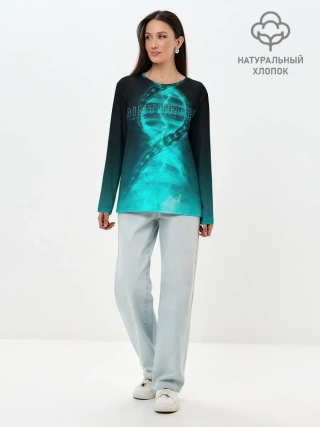 Лонгслив женский. Хлопок / Disturbed. Evolution