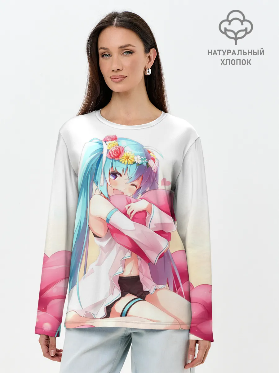 Лонгслив женский. Хлопок / Милый ангел