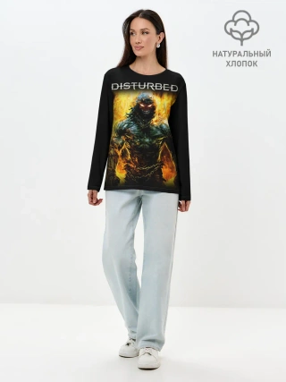Лонгслив женский. Хлопок / Disturbed