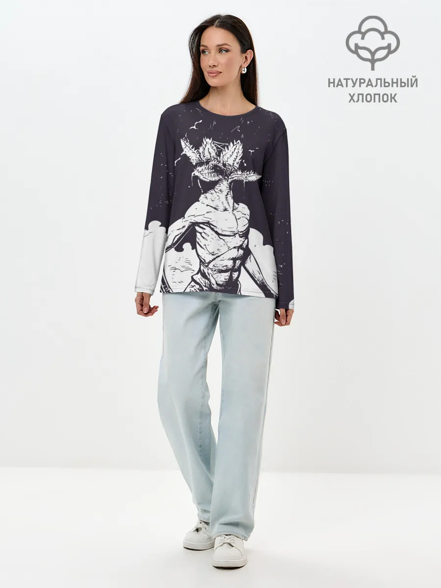 Лонгслив женский. Хлопок / Демогоргон