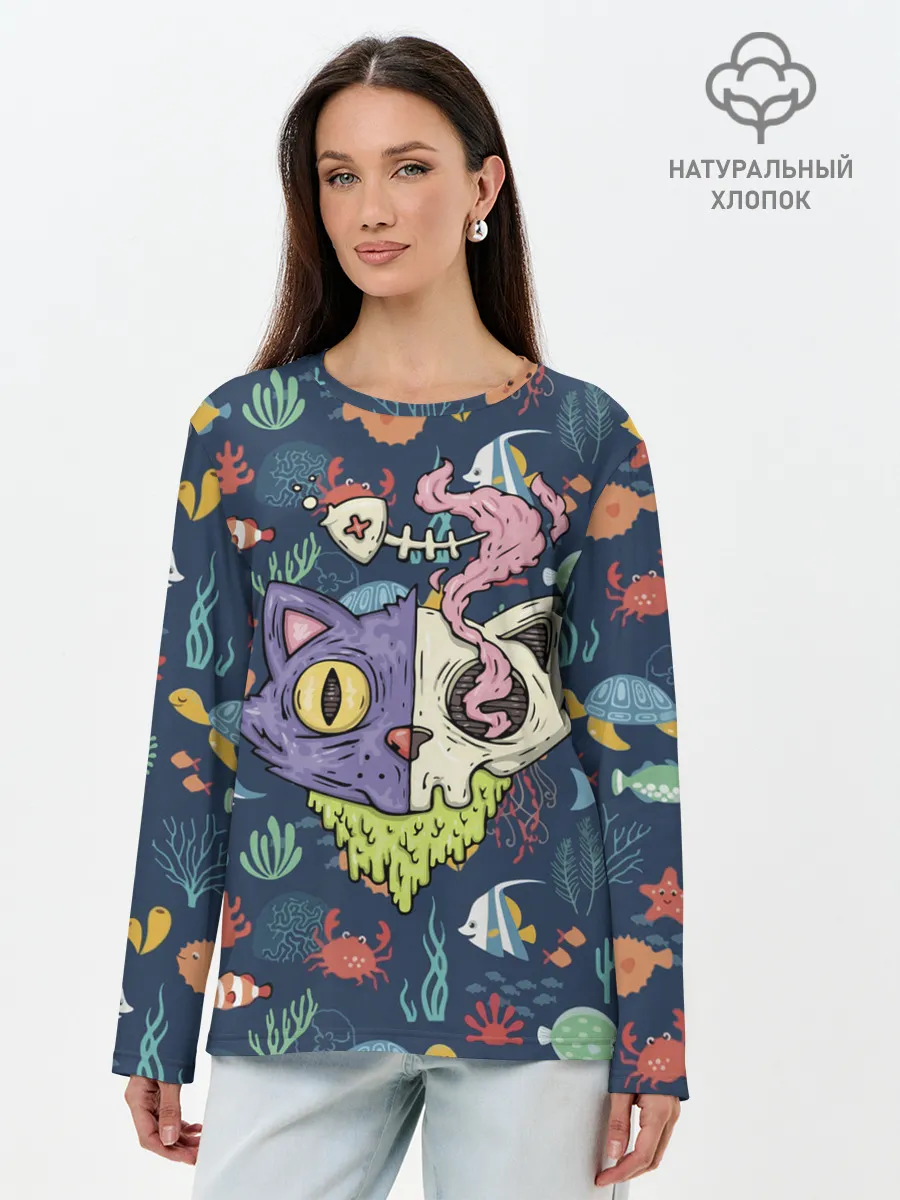 Лонгслив женский. Хлопок / Завтрак