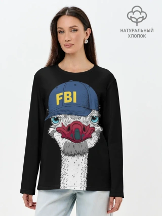 Лонгслив женский. Хлопок / FBI