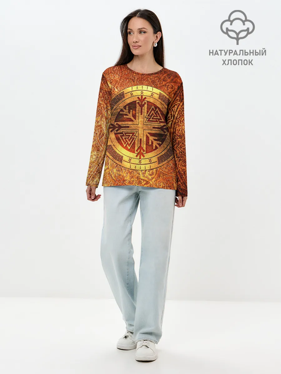 Лонгслив женский. Хлопок / Кельтские узоры