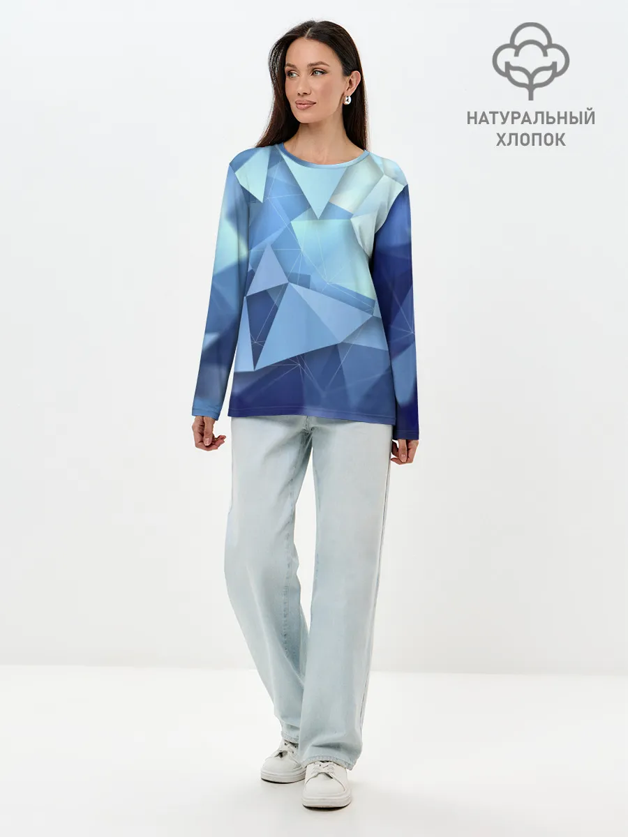 Лонгслив женский. Хлопок / абстракция