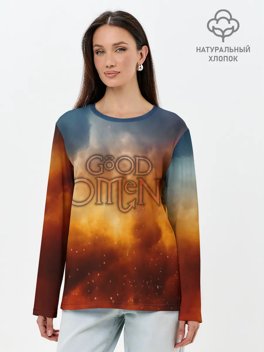 Лонгслив женский. Хлопок / Good Omens