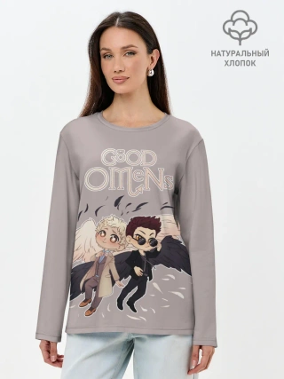 Лонгслив женский. Хлопок / Good Omens