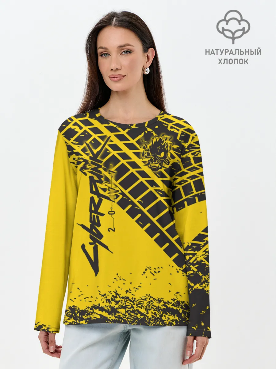 Лонгслив женский. Хлопок / Cyberpunk 2077