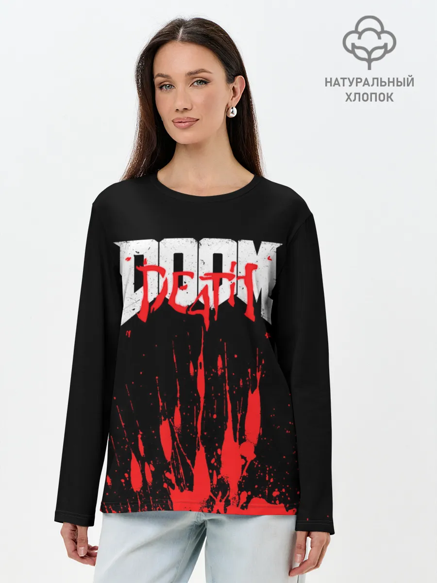 Лонгслив женский. Хлопок / DOOM Bloody
