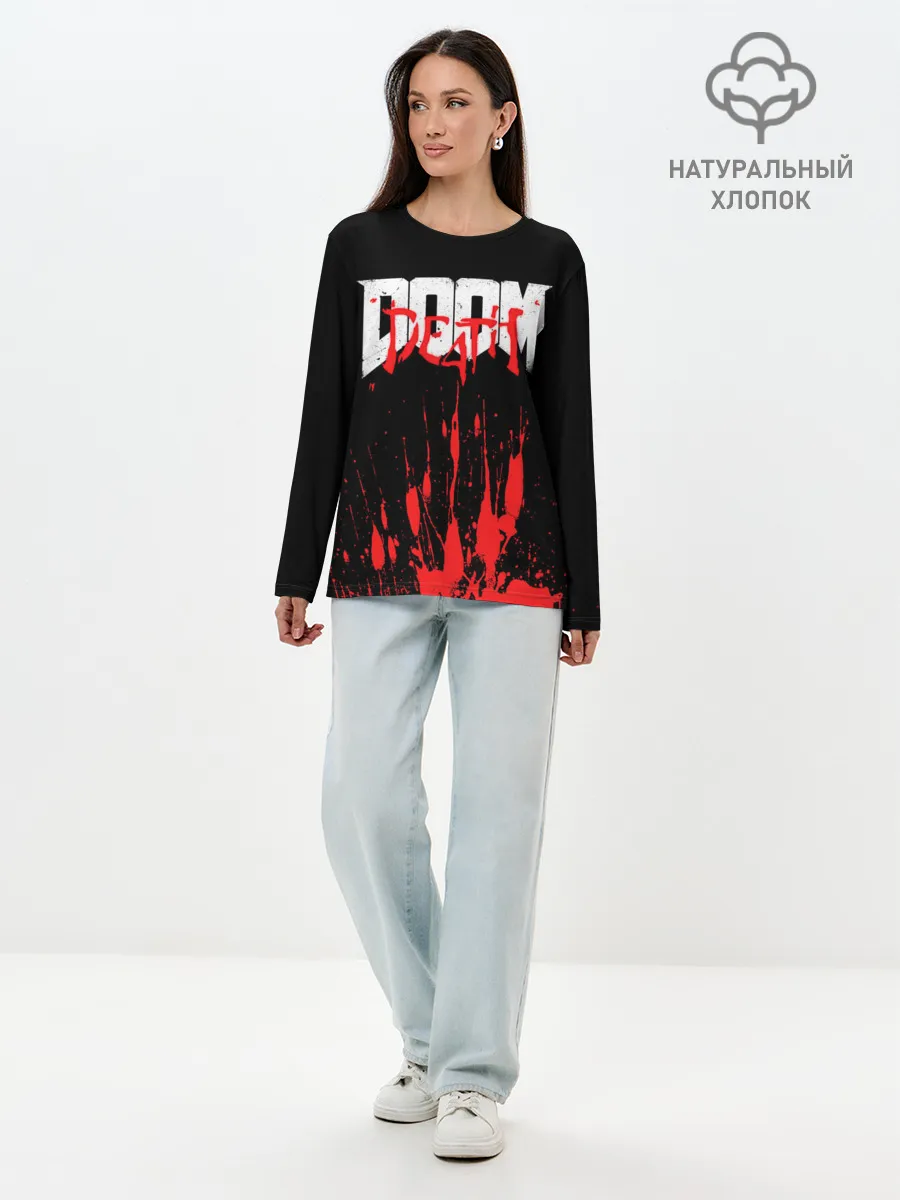 Лонгслив женский. Хлопок / DOOM Bloody