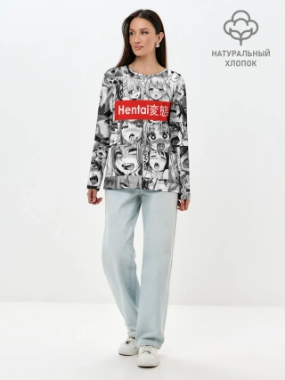 Лонгслив женский. Хлопок / Японская анимация