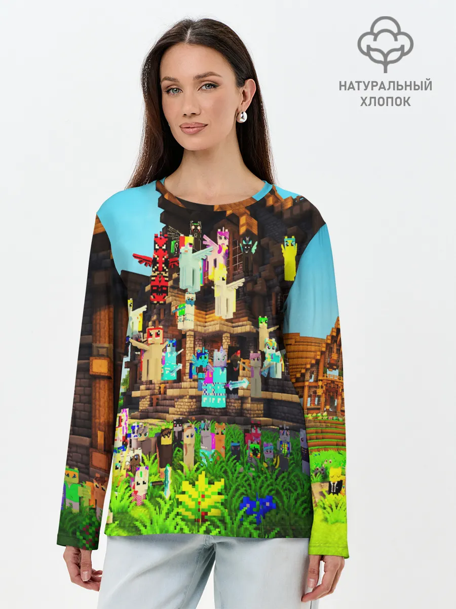 Лонгслив женский. Хлопок / MY LITTLE MINECRAFT