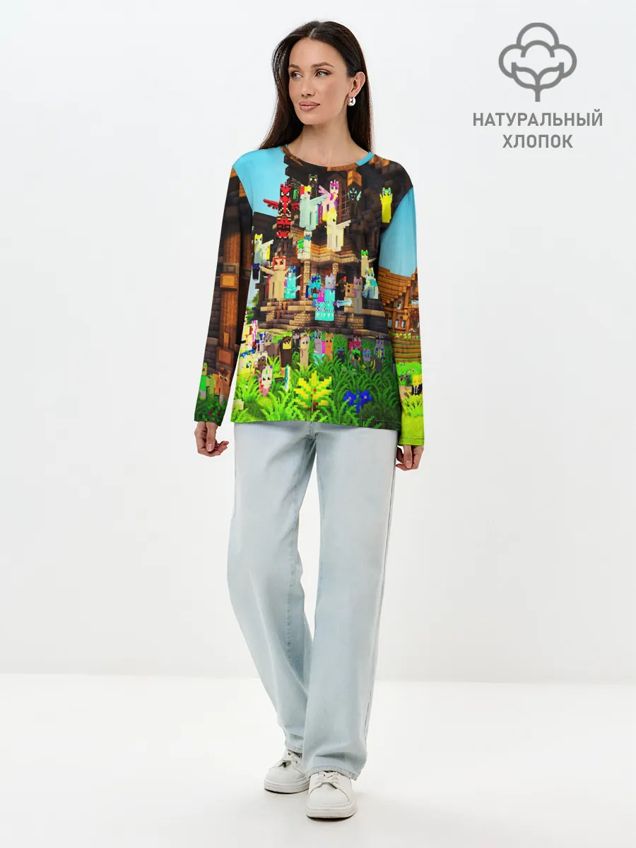 Лонгслив женский. Хлопок / MY LITTLE MINECRAFT