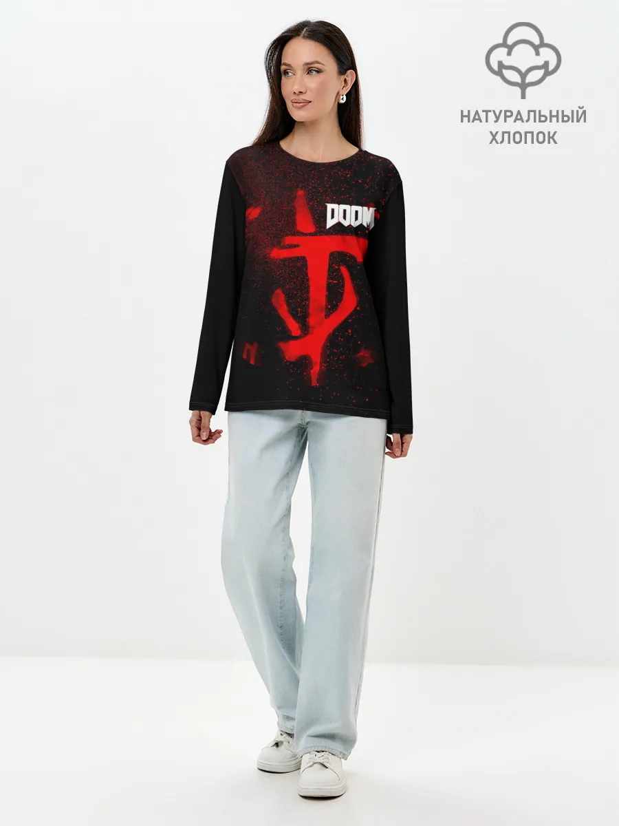 Лонгслив женский. Хлопок / DOOM