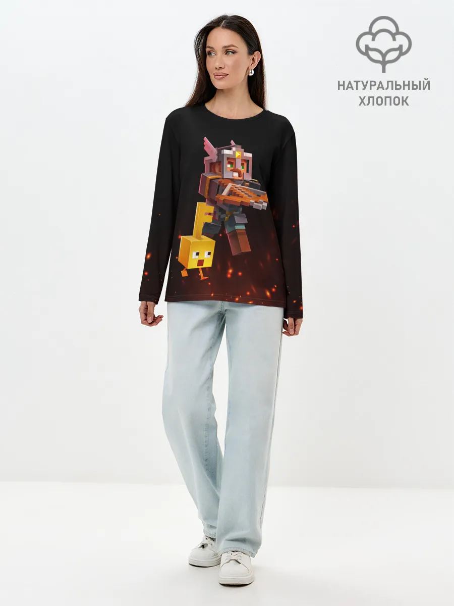 Лонгслив женский. Хлопок / MINECRAFT: Dungeons