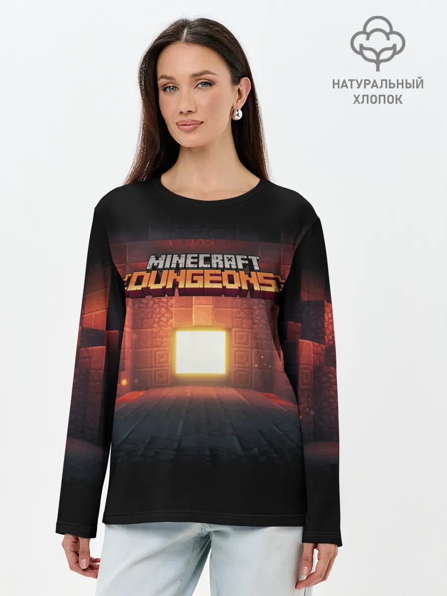 Лонгслив женский. Хлопок / MINECRAFT: Dungeons