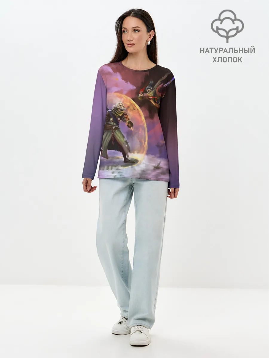 Лонгслив женский. Хлопок / Ведьмак и Секиро