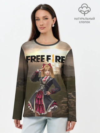 Лонгслив женский. Хлопок / FREE FIRE - Caroline