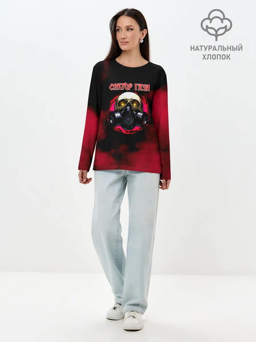 Лонгслив женский. Хлопок / Сектор Газа