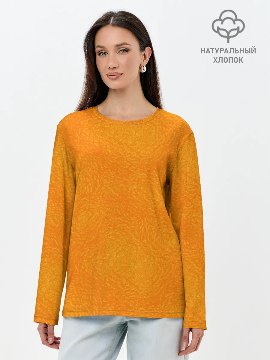 Лонгслив женский. Хлопок / Апельсин