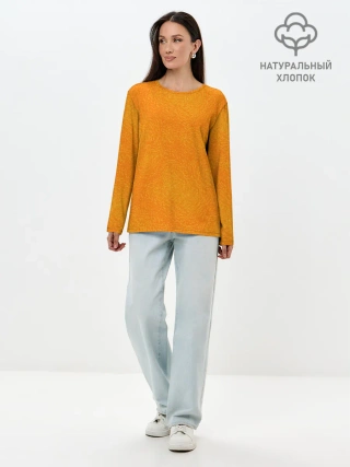 Лонгслив женский. Хлопок / Апельсин