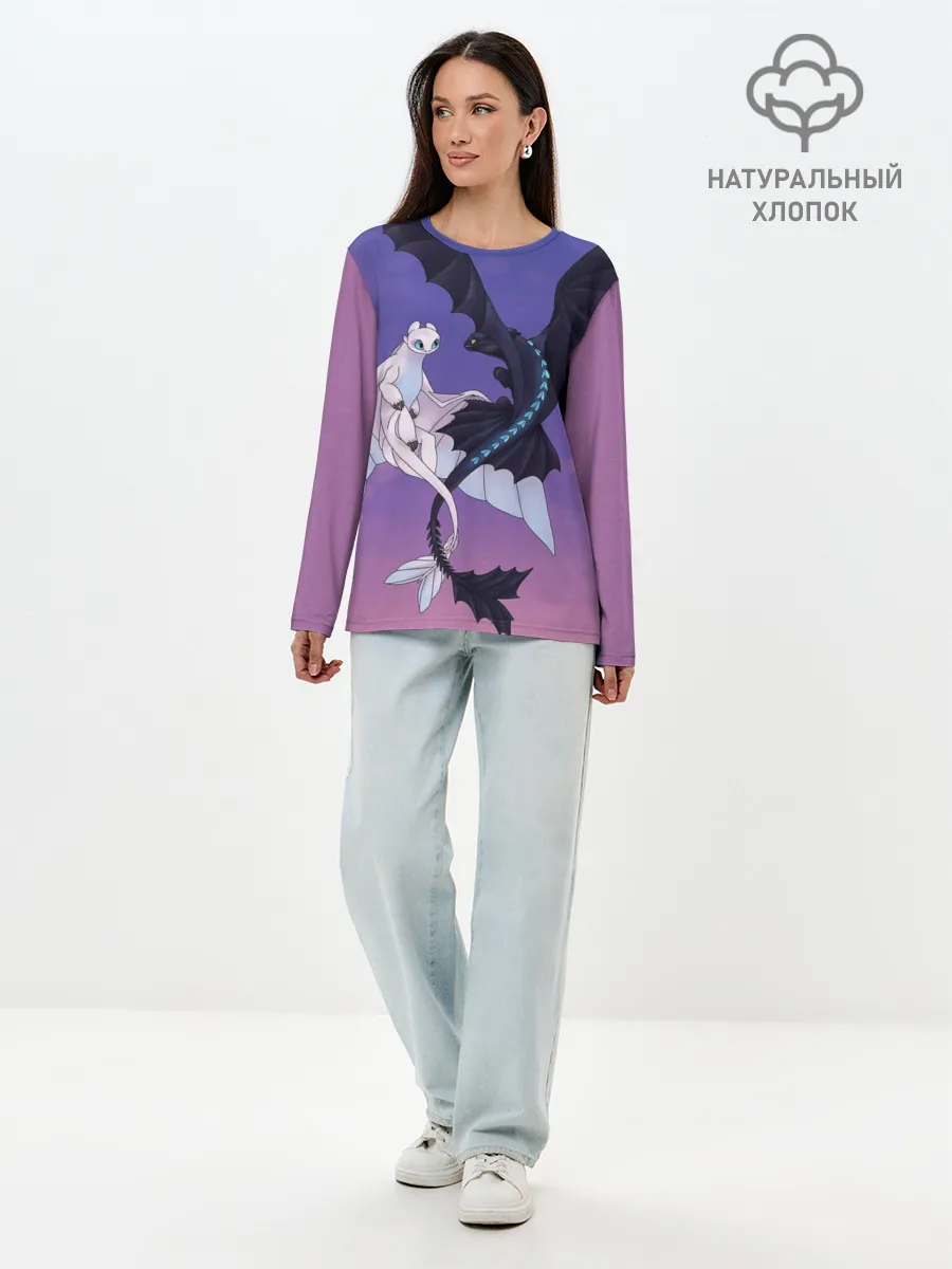 Лонгслив женский. Хлопок / ночная фурия