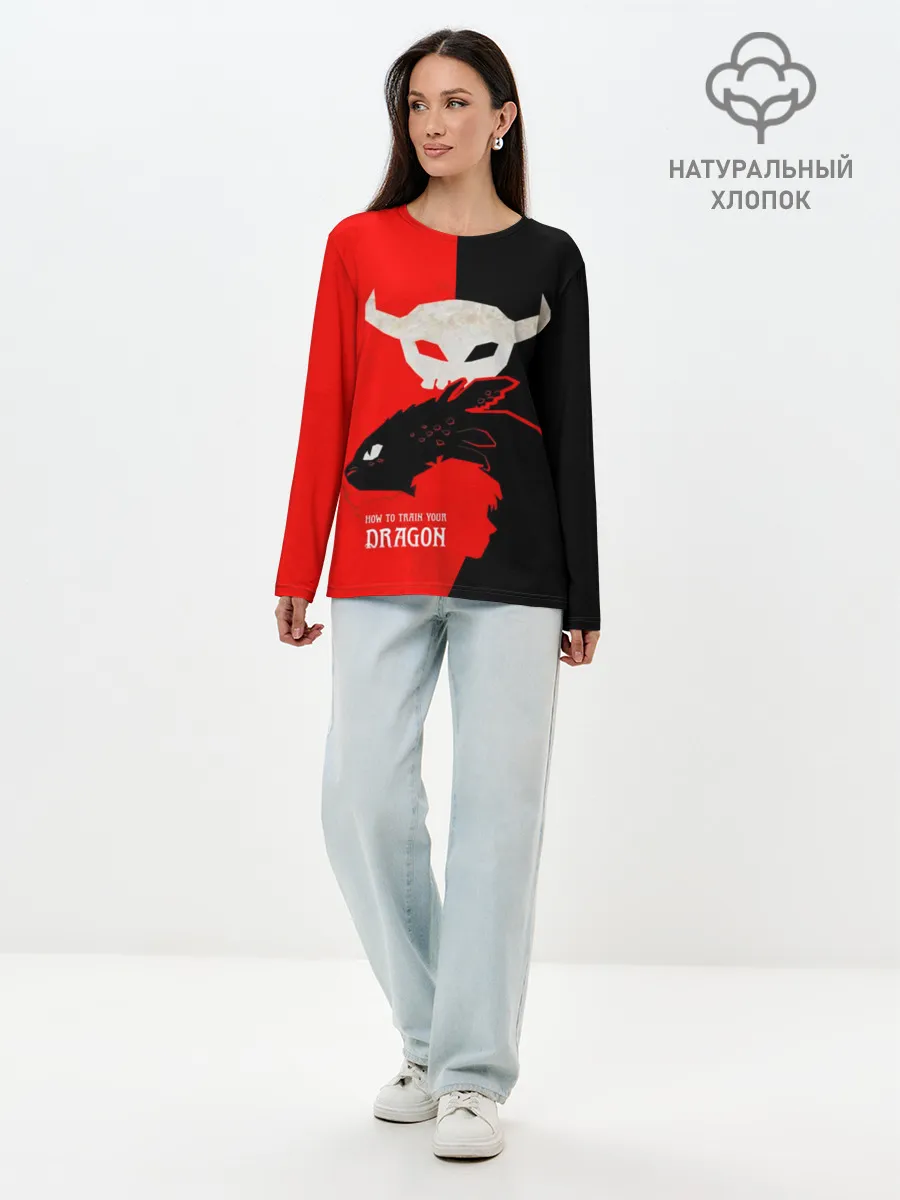 Лонгслив женский. Хлопок / ночная фурия