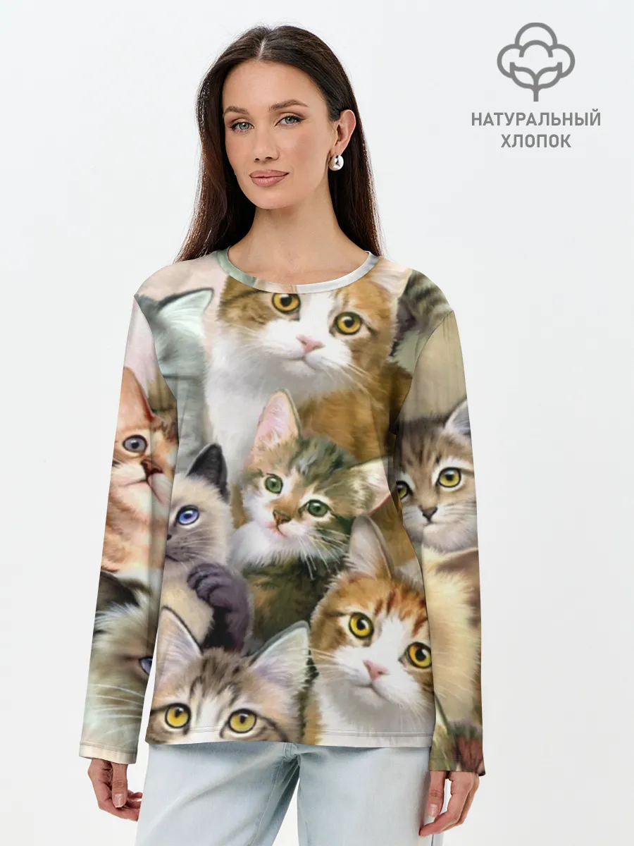 Лонгслив женский. Хлопок / Котишики
