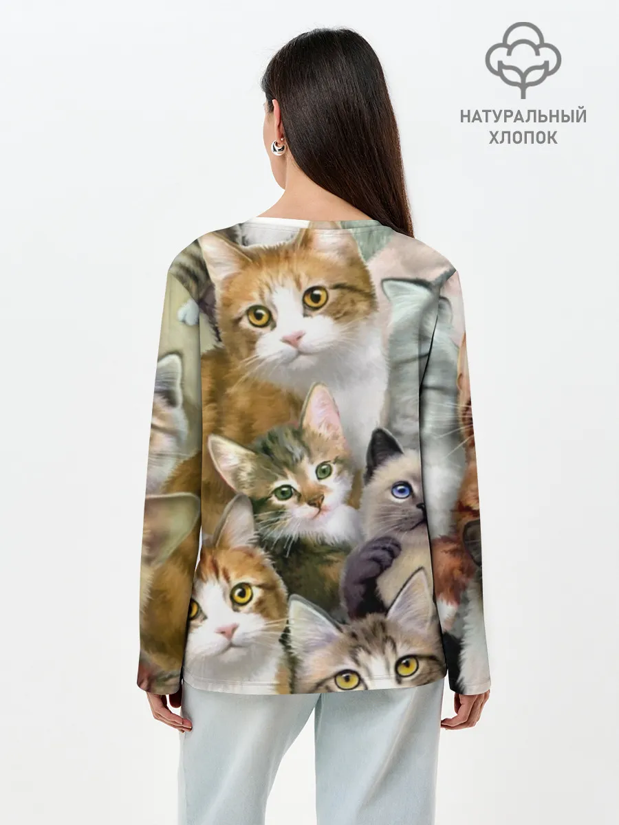 Лонгслив женский. Хлопок / Котишики