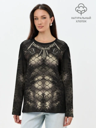 Лонгслив женский. Хлопок / Хищник