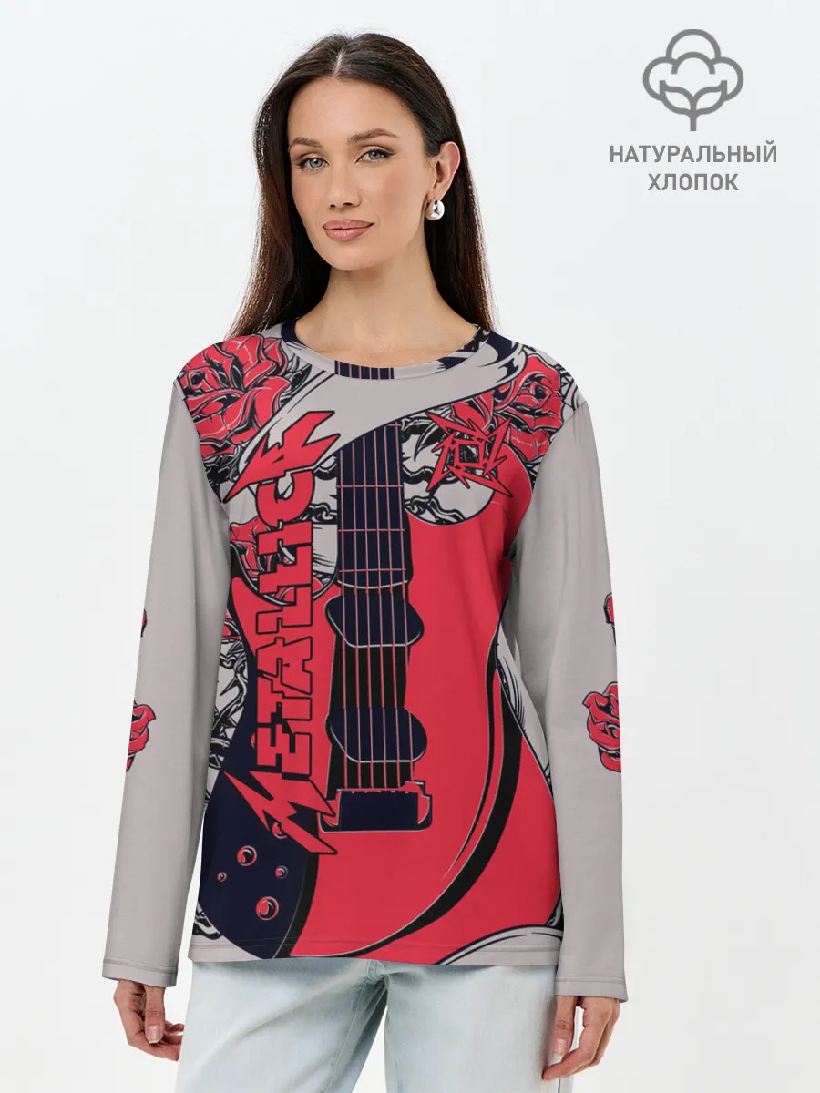 Лонгслив женский. Хлопок / Metallica